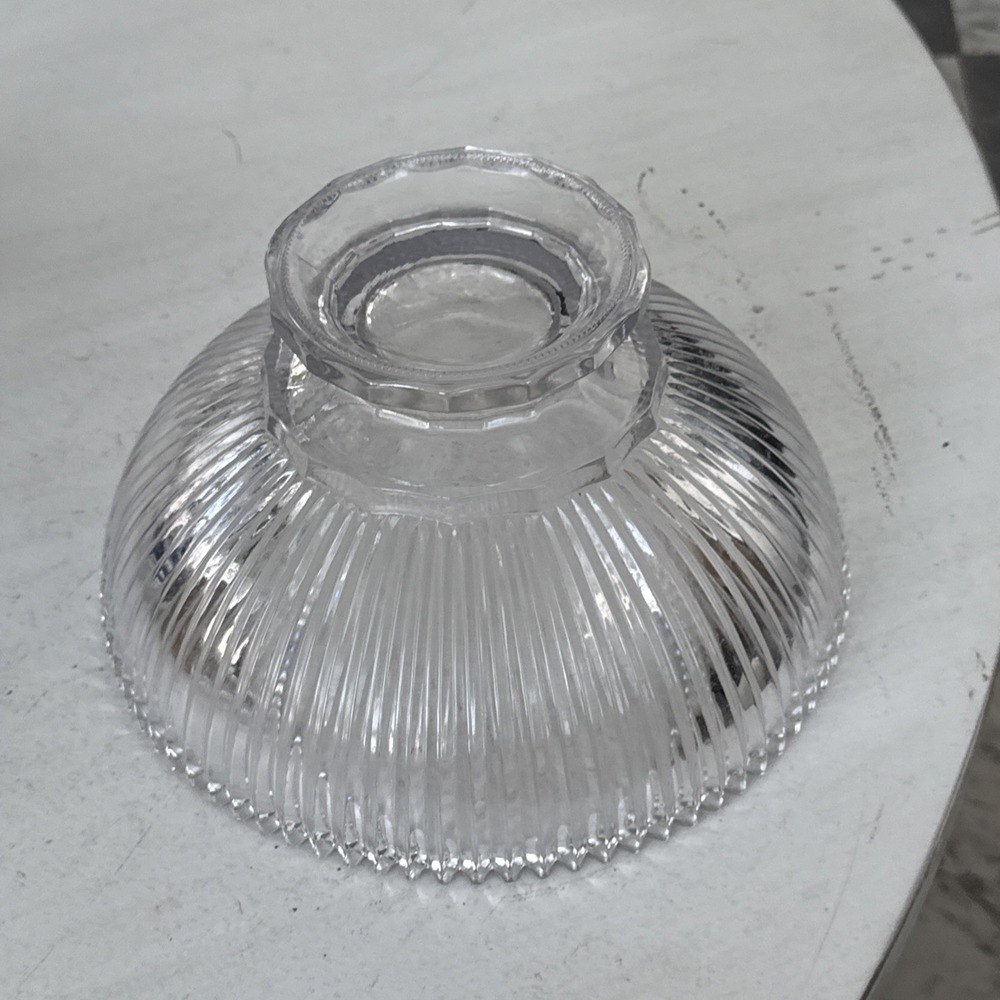 Mikasa Crystal Diamond Fire Ribbed 10" Footed Serving Bowl Vintage 1980's Japan - Picture 6 of 7
